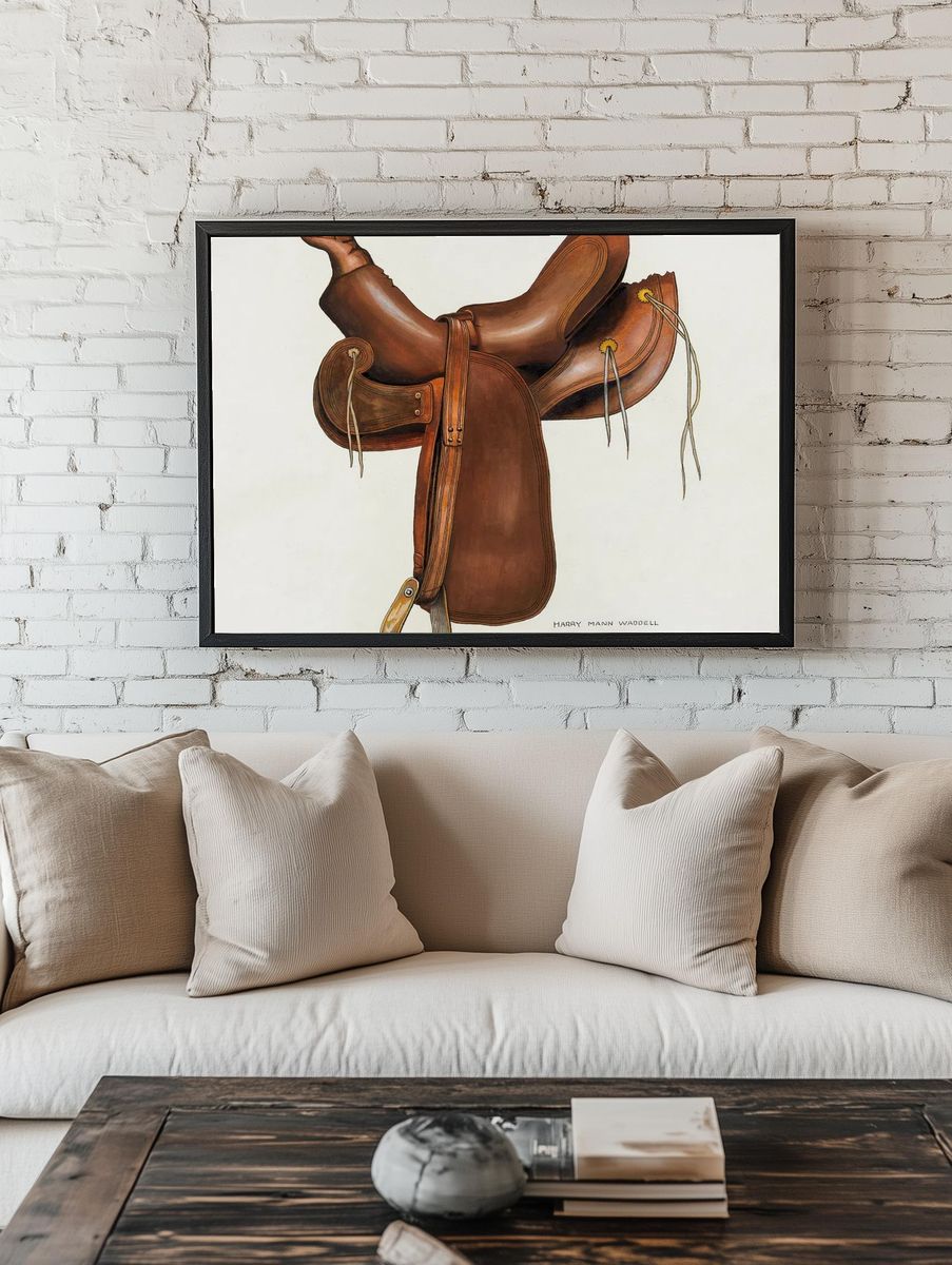 Equestrian Saddle — Vintage Print. — room view 1