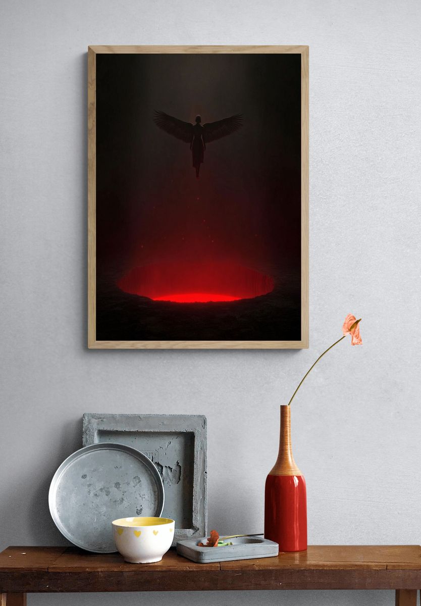 Angel in Darkness — Surrealism Print. — room view 3