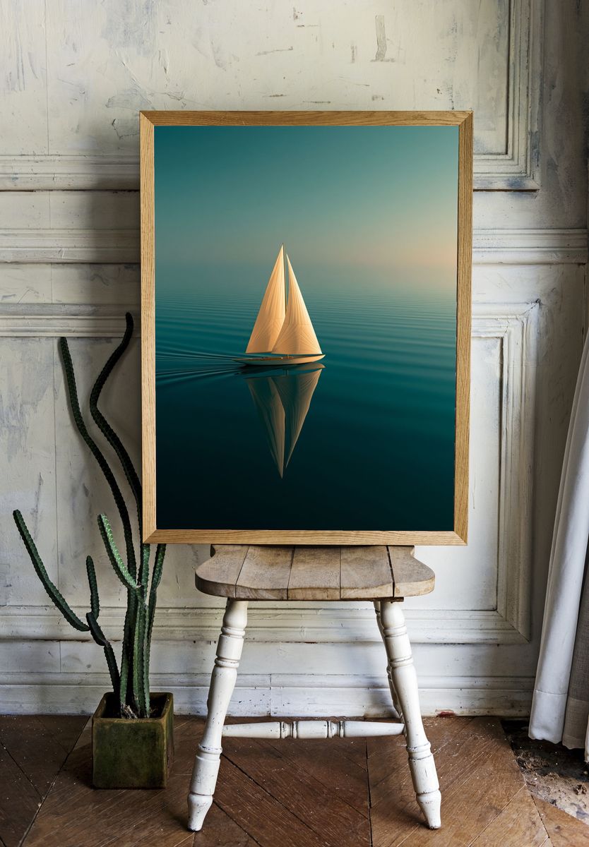 Sailboat Serenity Photography Poster. room preview
