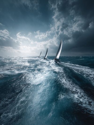 Stormy Sailboats Photography Poster. poster print