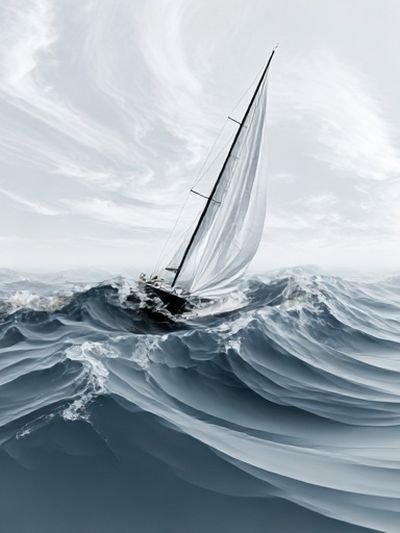 Sailing Through Waves Photography Poster. poster