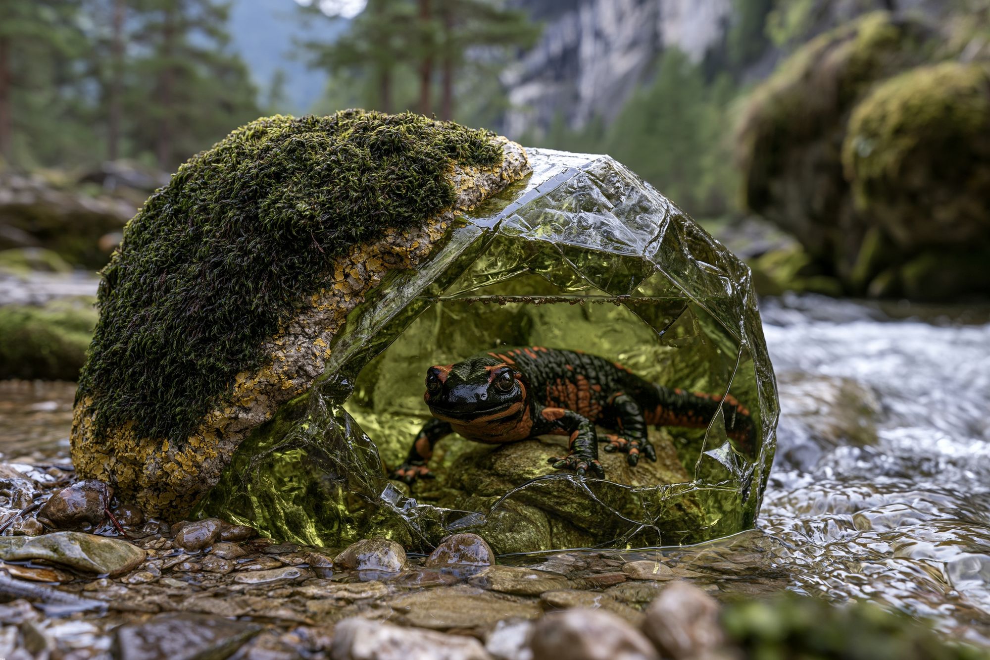 Salamander in Crystal Cave Poster. poster — animals art
