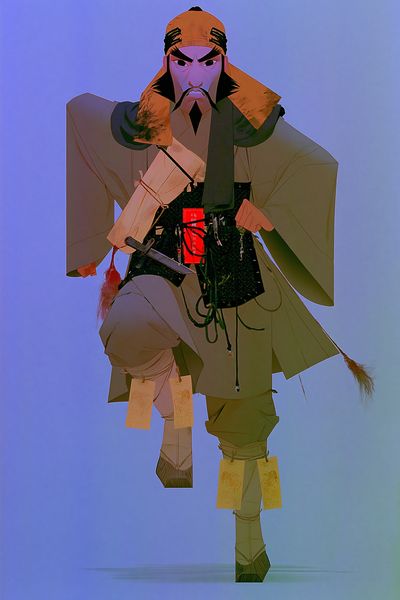 Samurai Warrior Digital Art Poster. poster
