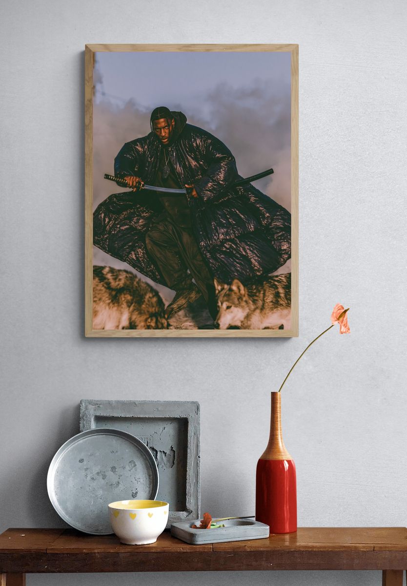 Samurai Warrior Portrait Print. — room view 3