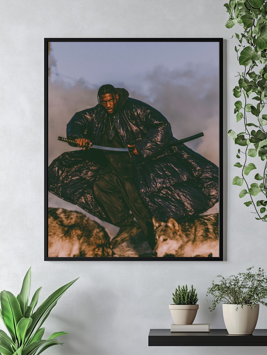 Samurai Warrior Portrait Print. — room view 4