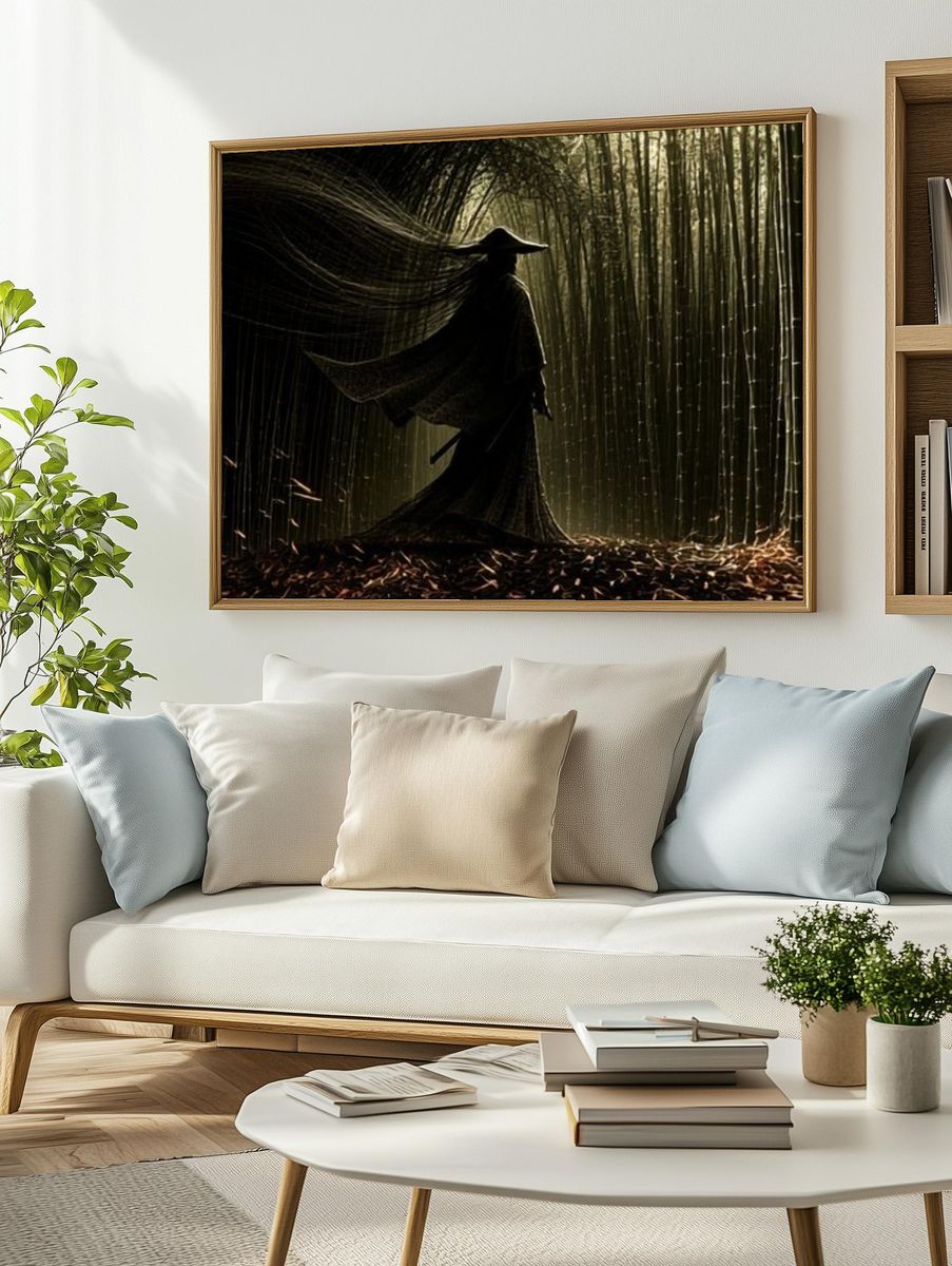 Samurai in Bamboo Forest Poster. — room view 2