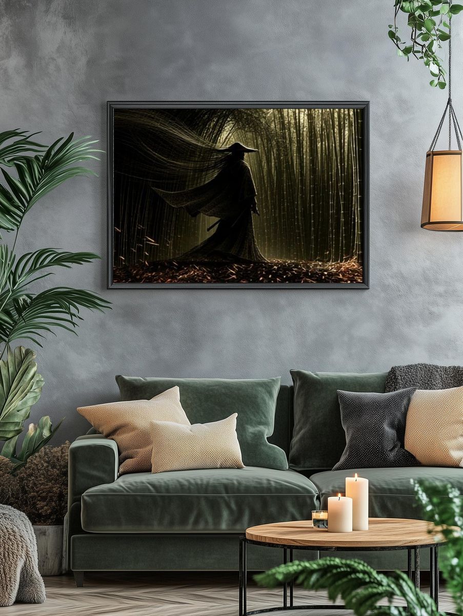 Samurai in Bamboo Forest Poster. — room view 4