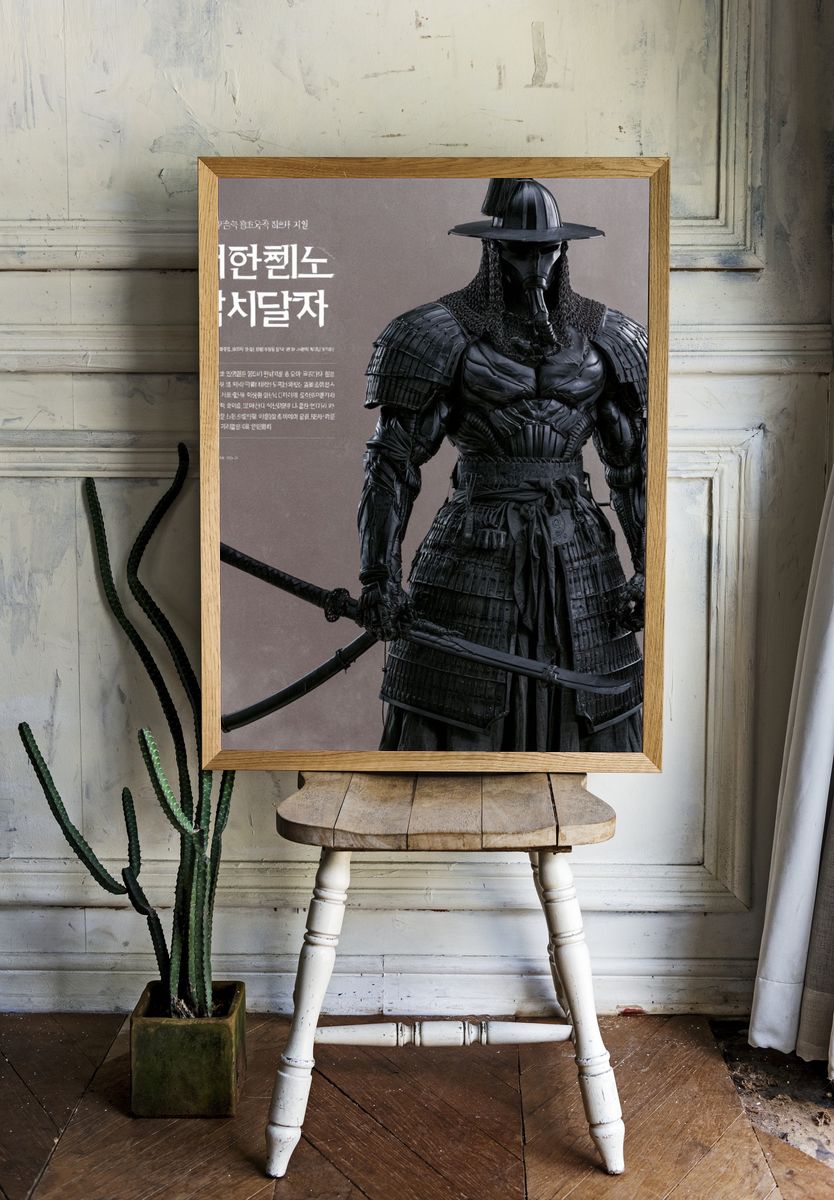 Samurai Warrior Portrait Poster. room preview