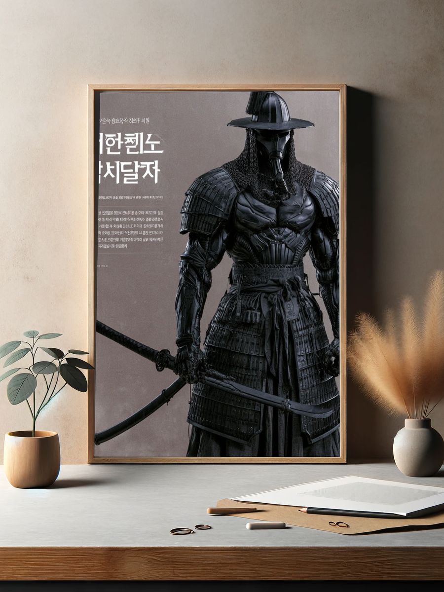 Samurai Warrior Portrait Poster. — room view 2