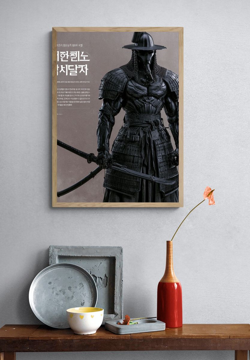 Samurai Warrior Portrait Poster. — room view 3