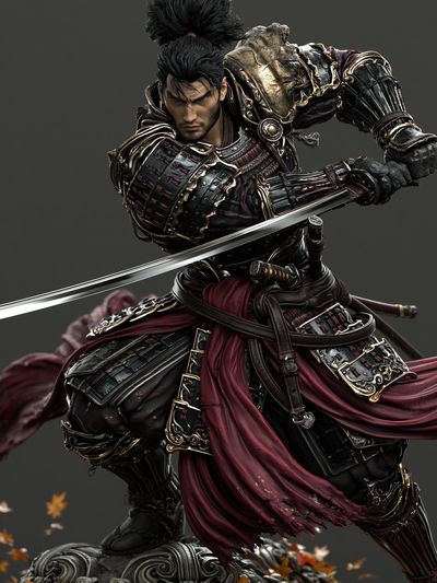 Samurai Warrior Digital Art Poster. poster print