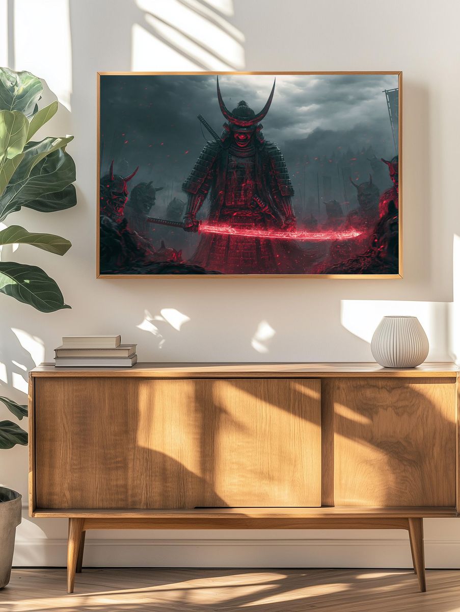 Demonic Samurai Battle Poster. — room view 3