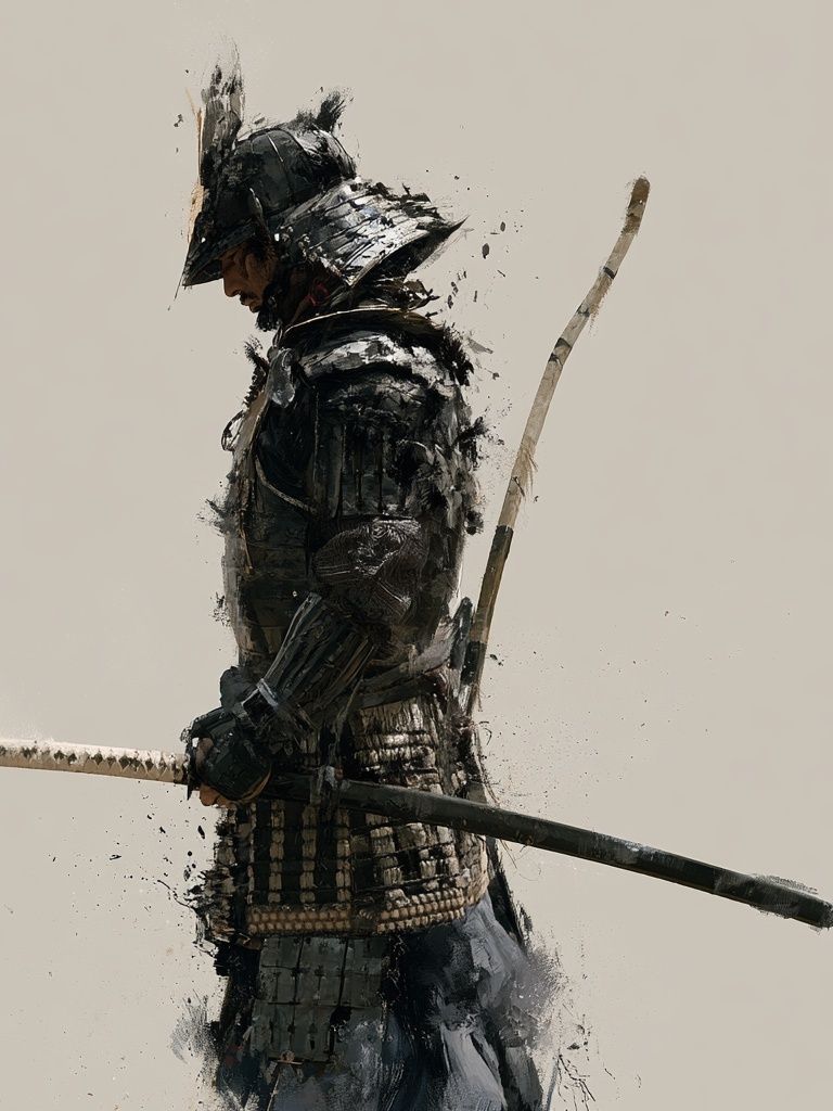 Samurai Warrior Ink Poster. poster — fine-art art
