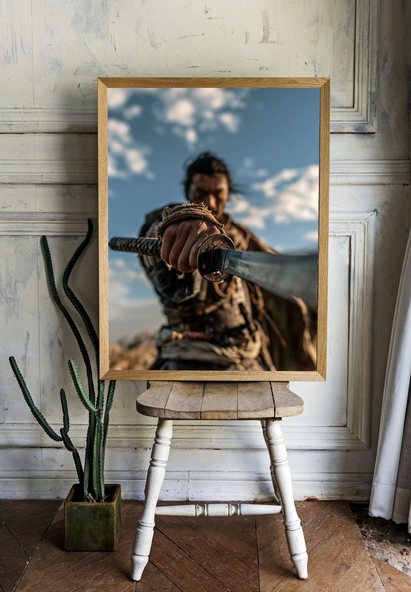 Samurai Sword Duel Photography Poster. room preview