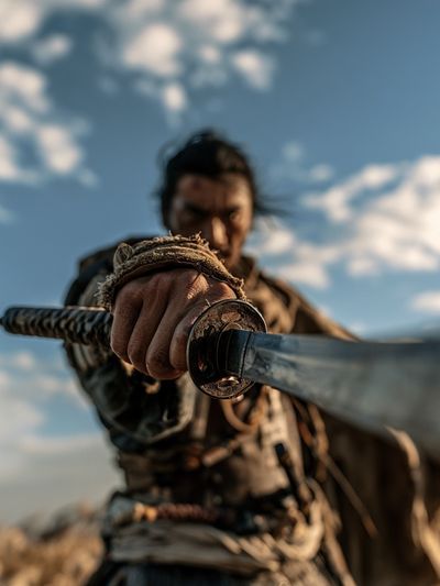 Samurai Sword Duel Photography Poster. poster