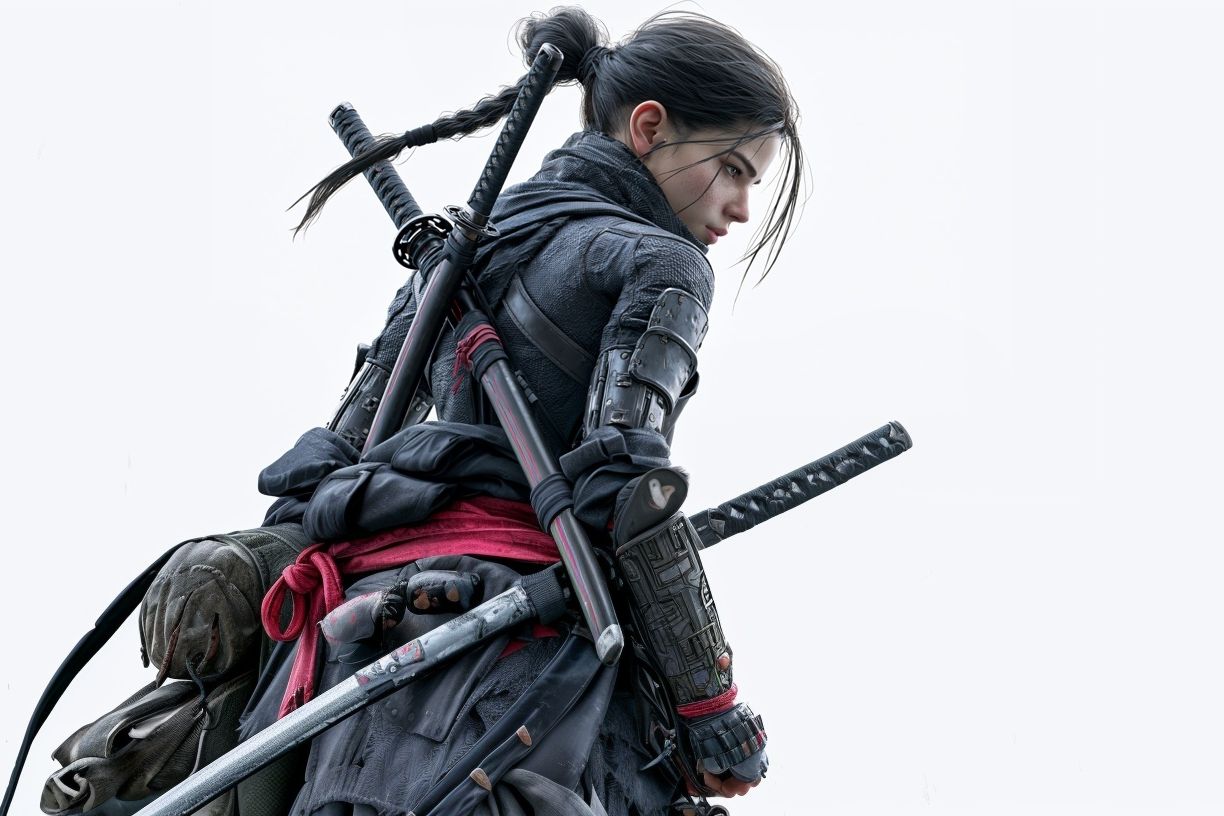 Samurai Warrior Digital Art Poster. poster detail