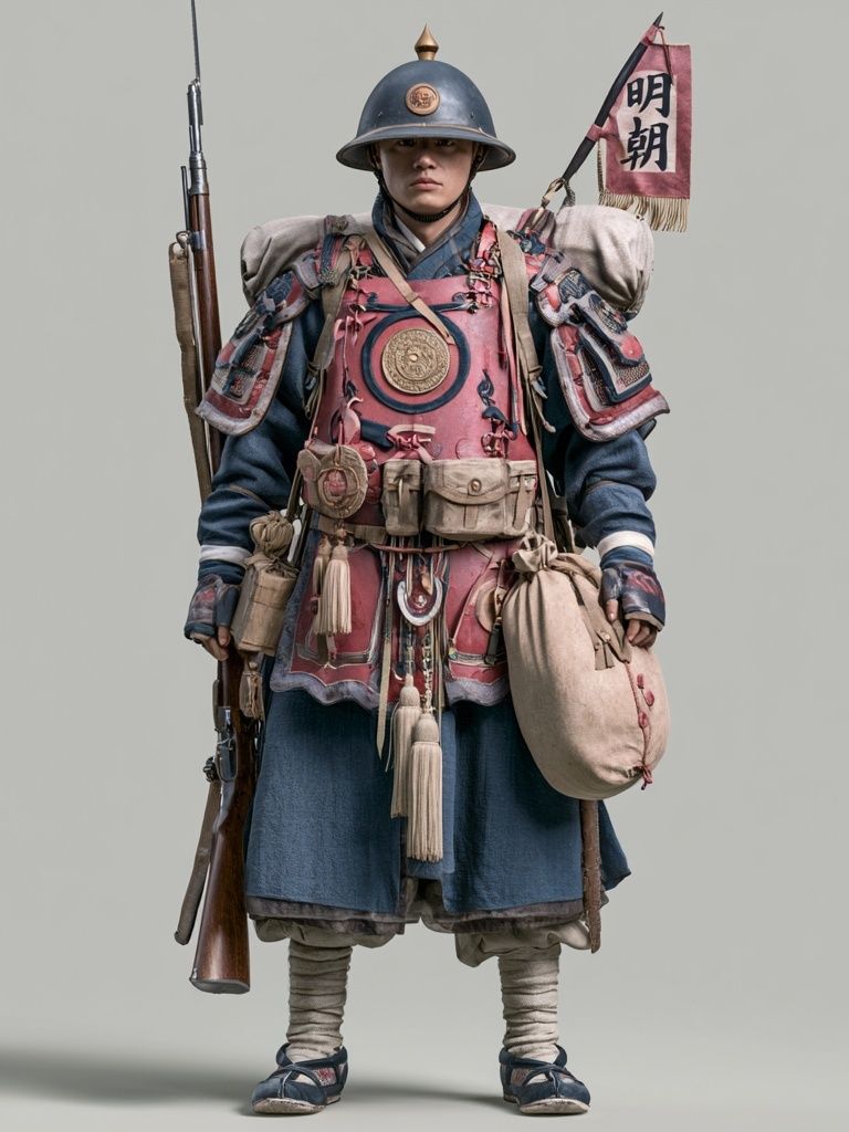Samurai Warrior Portrait Print. poster — illustration art