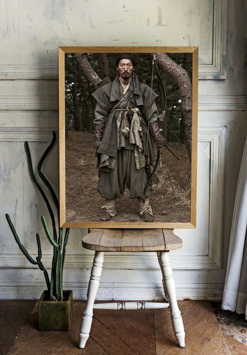 Samurai Archer Portrait Print. room preview