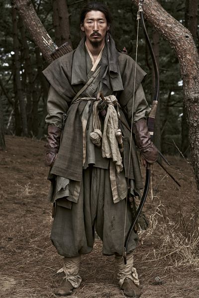 Samurai Archer Portrait Print. poster