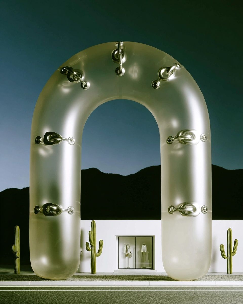 Surreal Arch House Photography Print. poster detail