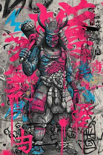 Samurai Warrior — Street Art Print. poster print