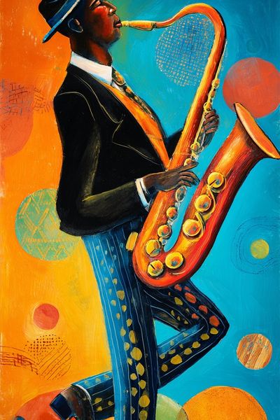 Saxophonist — Colorful Print. poster print