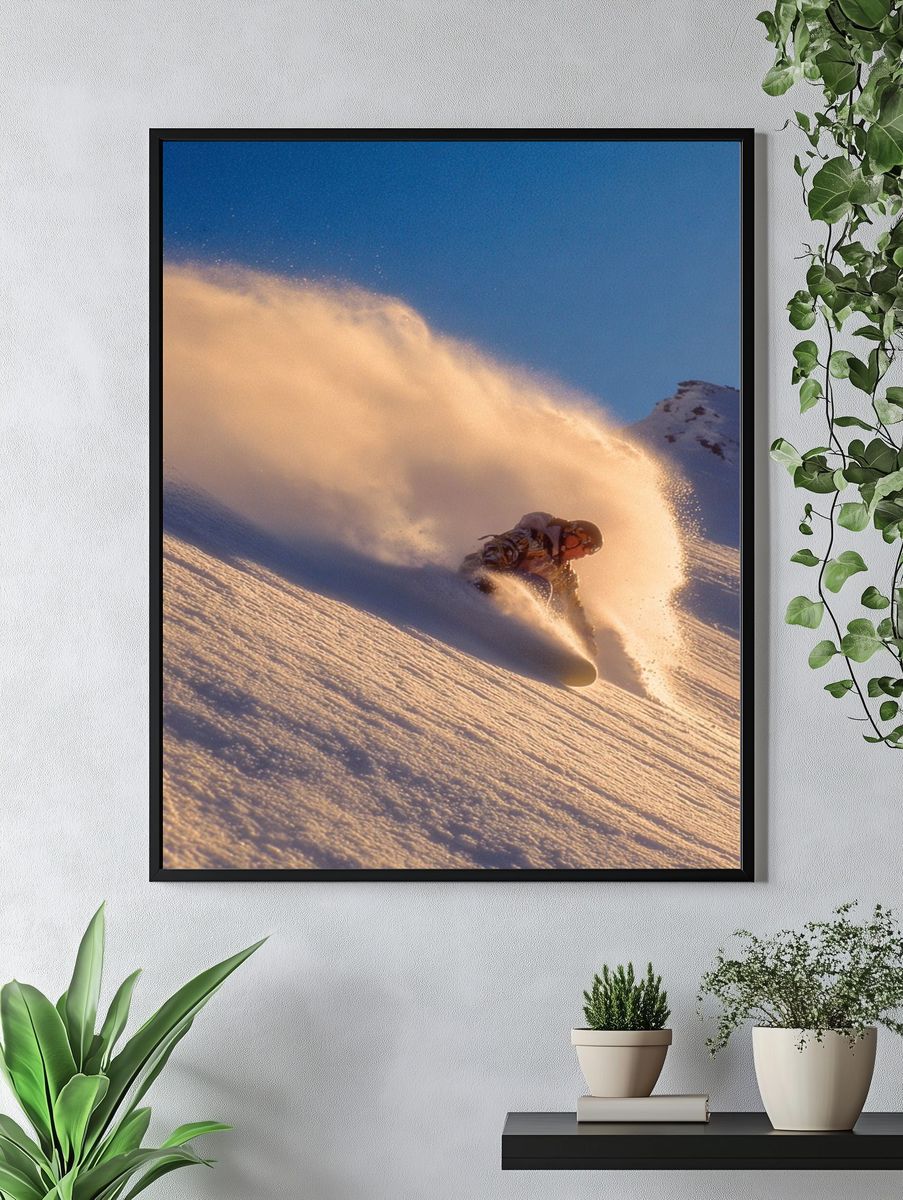 Snowboarder in Action — Photography Print. — room view 4