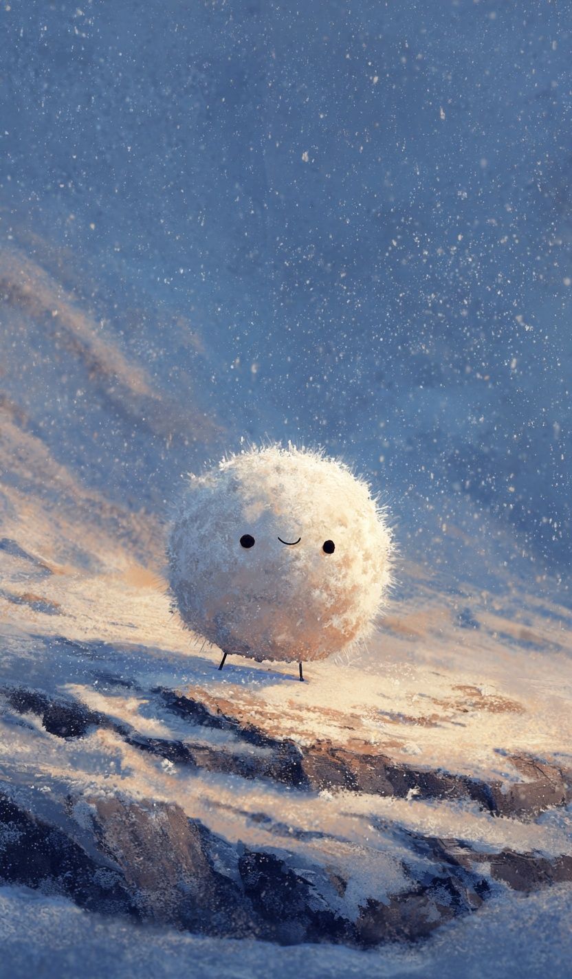 Snowball Character — Digital Art Print. poster detail