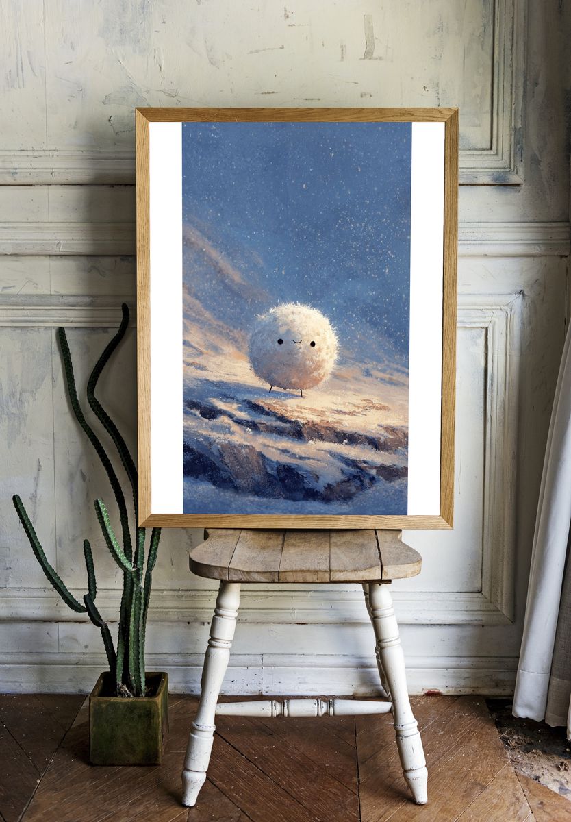 Snowball Character — Digital Art Print. — room view 1