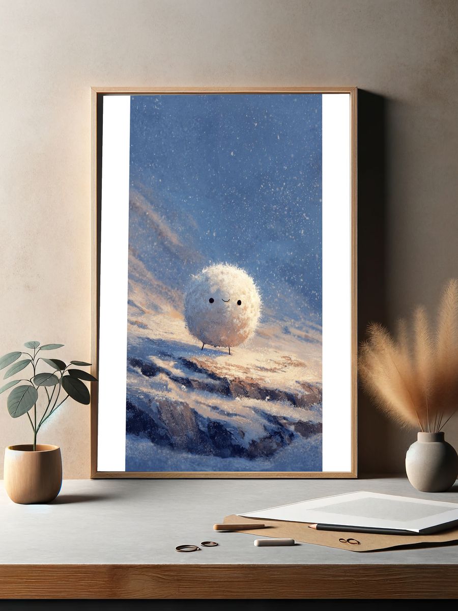 Snowball Character — Digital Art Print. — room view 2