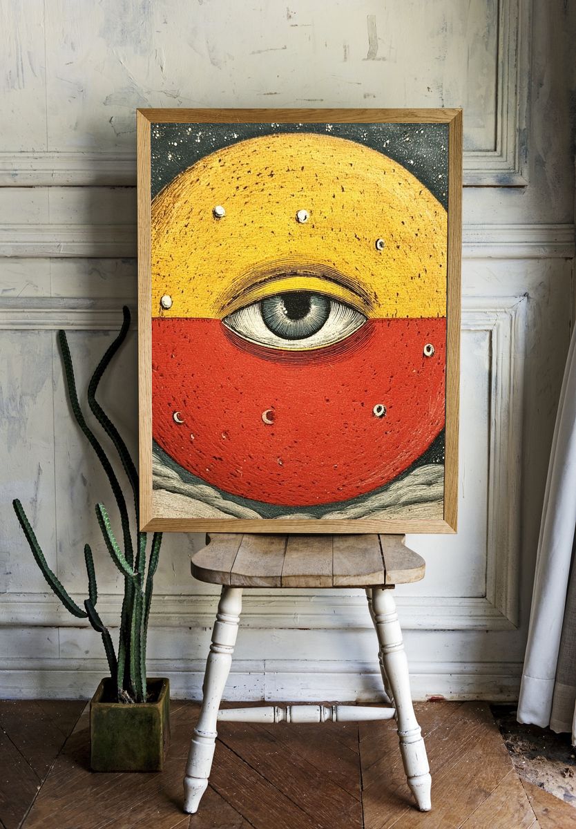 Surreal Cosmic Eye Print room preview