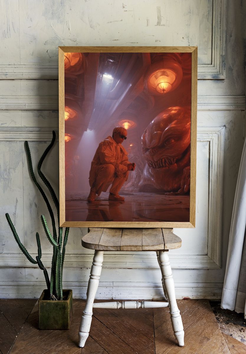 Surreal Sci-Fi Corridor Poster room preview
