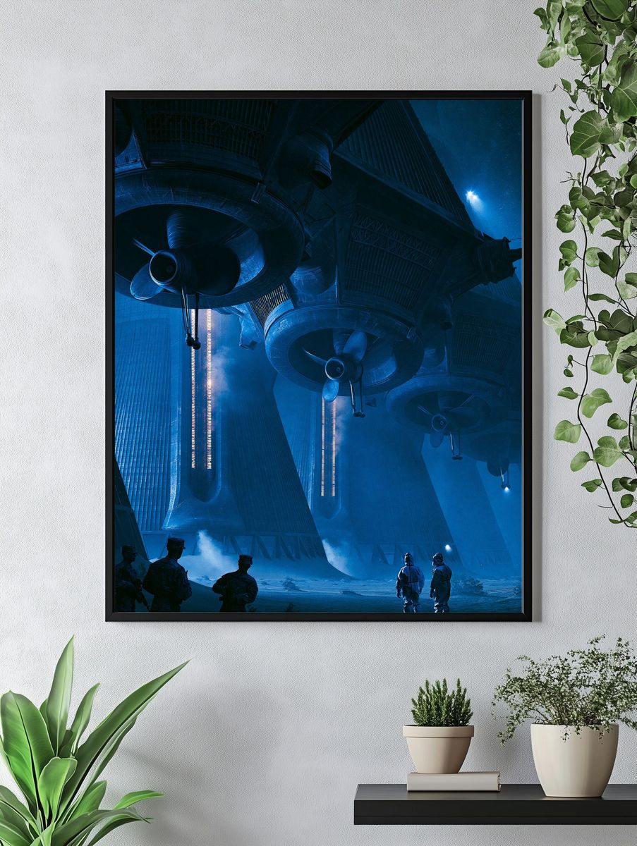 Sci-Fi Hangar Fleet Poster. — room view 4