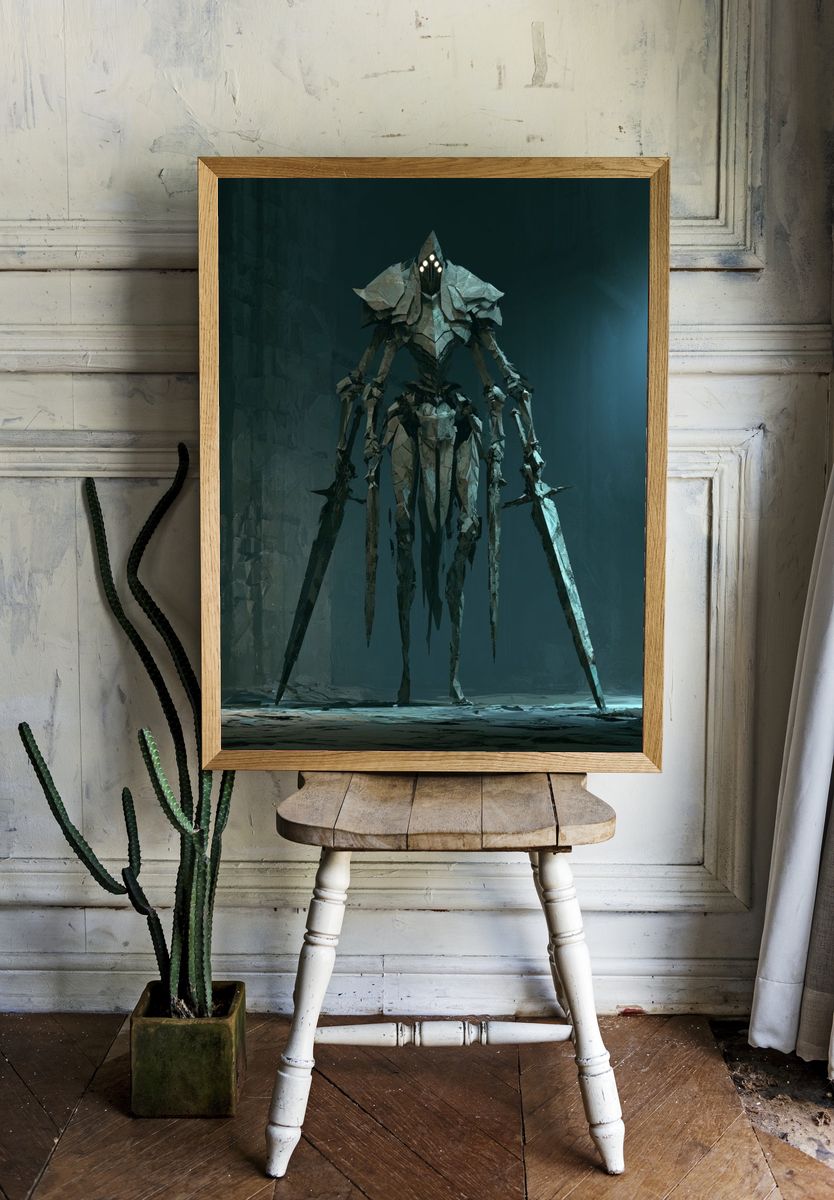 Crystal Sentinel Sci-Fi Print. — room view 1