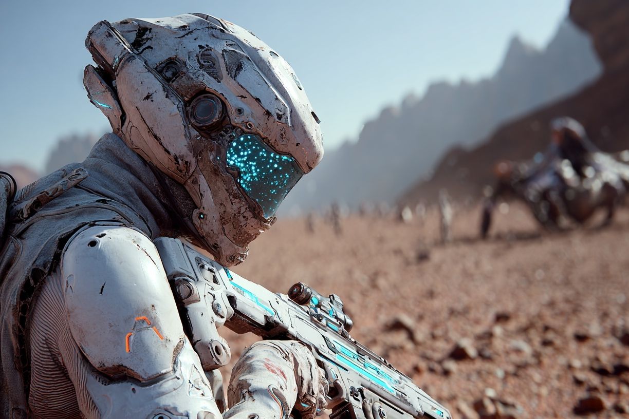 Desert Sentinel Sci-Fi Poster. poster detail