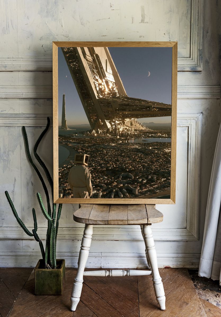 Sci-Fi Cityscape Photography Poster. — room view 1