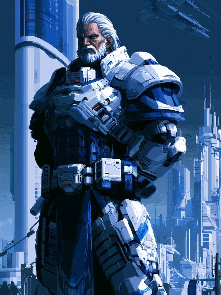 Cyberpunk Sentinel — Sci-Fi Print. poster detail