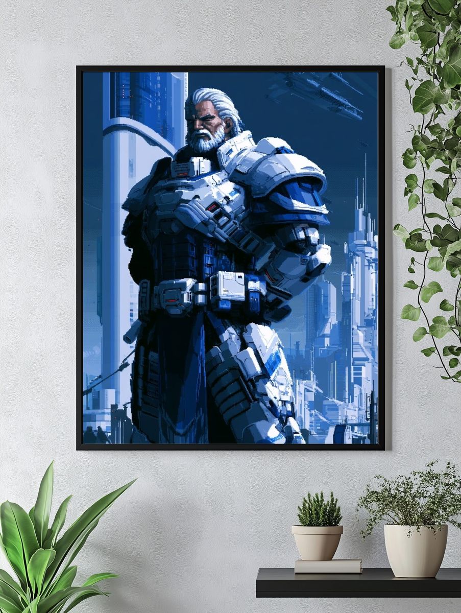 Cyberpunk Sentinel — Sci-Fi Print. — room view 4