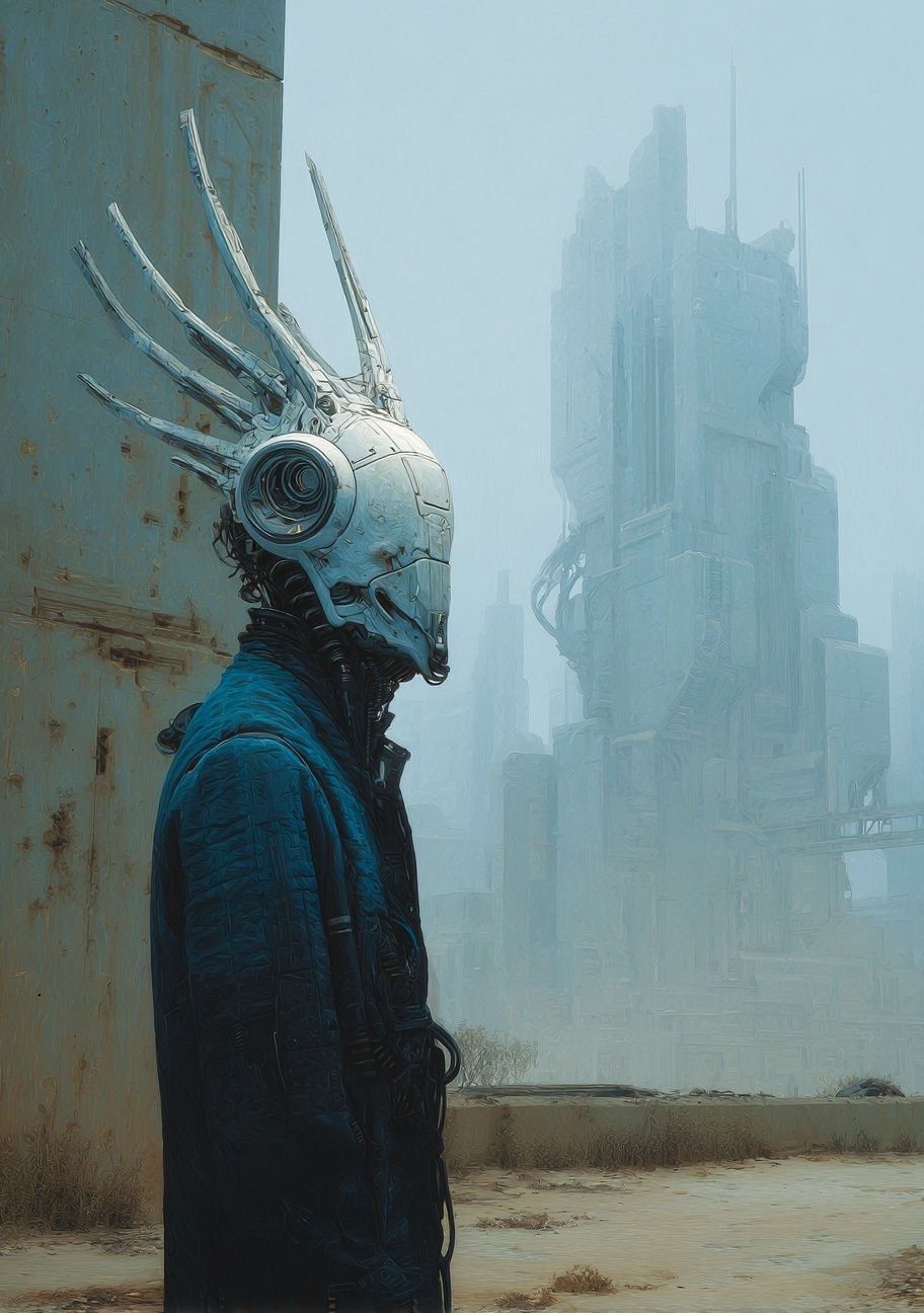 Cyberpunk Sentinel — Sci-Fi Print. poster detail