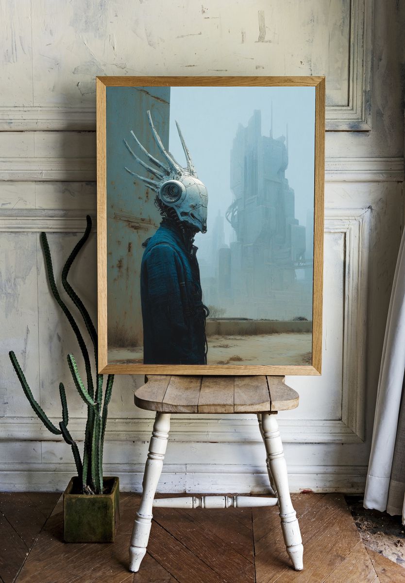 Cyberpunk Sentinel — Sci-Fi Print. room preview