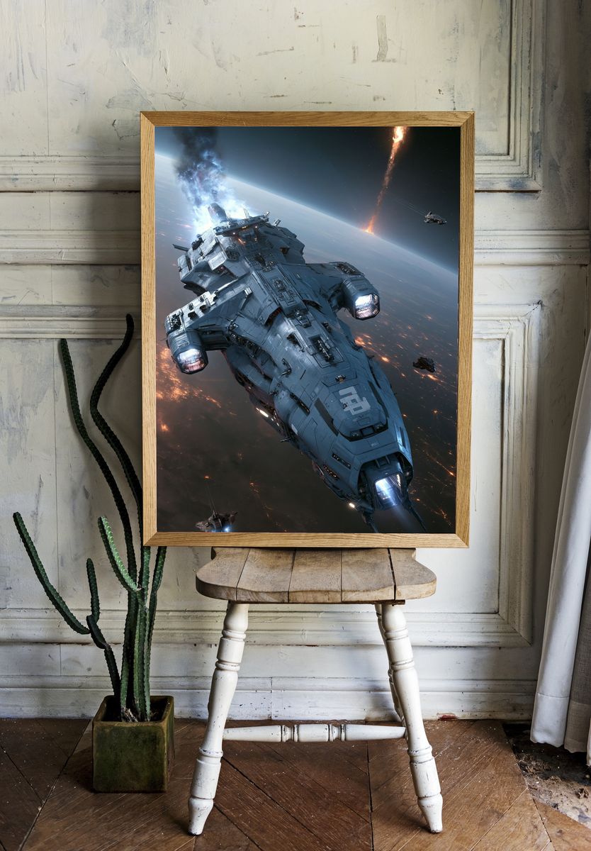 Sci-Fi Battle Cruiser Poster. room preview