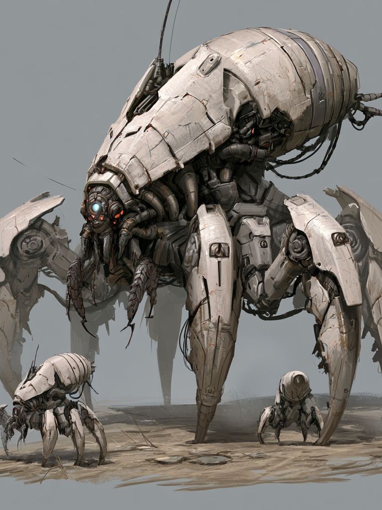 Mechanical Spider Sci-Fi Illustration Poster. poster — illustration art