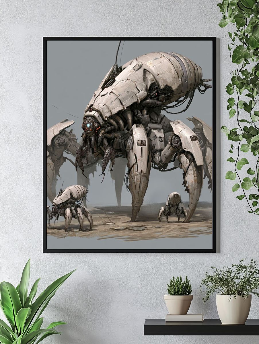 Mechanical Spider Sci-Fi Illustration Poster. — room view 4