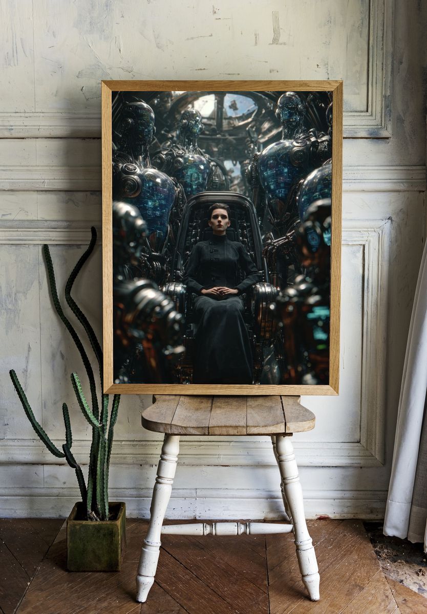 Cybernetic Throne Sci-Fi Poster room preview