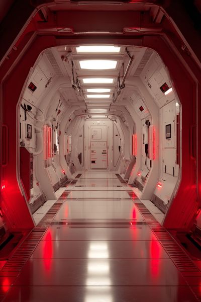 Sci-Fi Space Corridor Poster. poster print