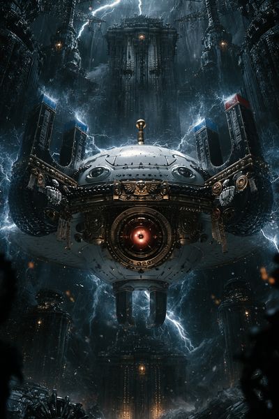Stormbound Citadel Sci-Fi Poster. poster
