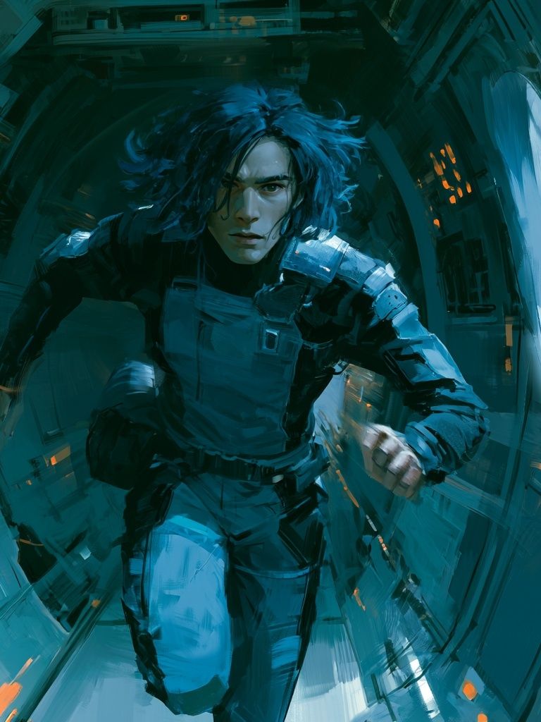 Sci-Fi Runner Digital Art Poster. poster detail