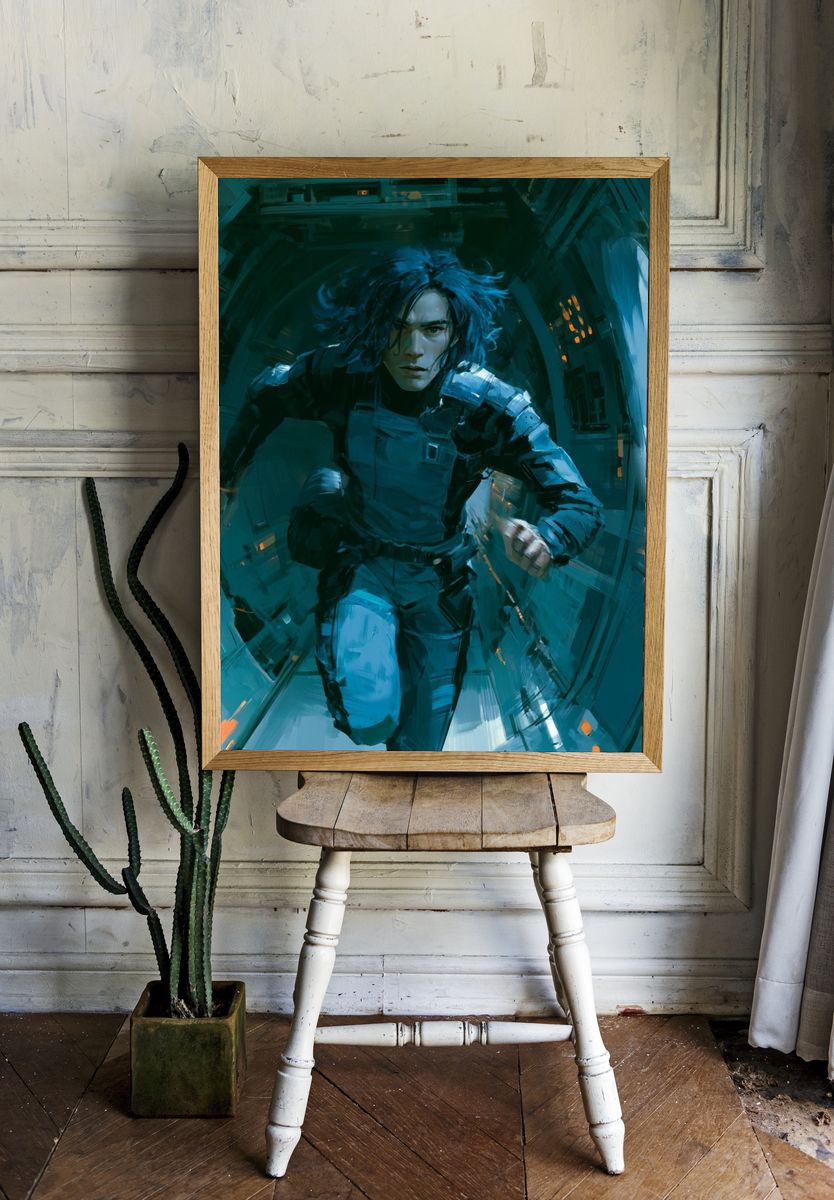 Sci-Fi Runner Digital Art Poster. — room view 1