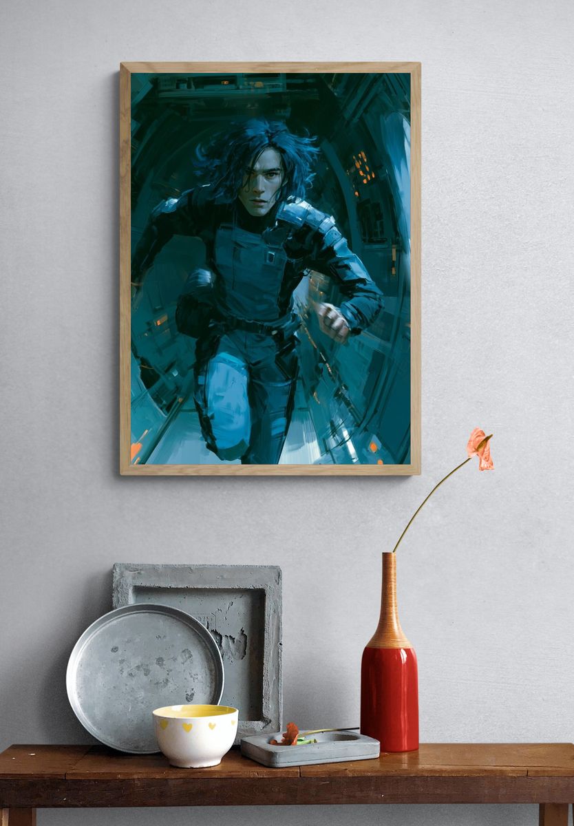 Sci-Fi Runner Digital Art Poster. — room view 3