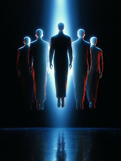 Floating Figures Sci-Fi Poster. poster print